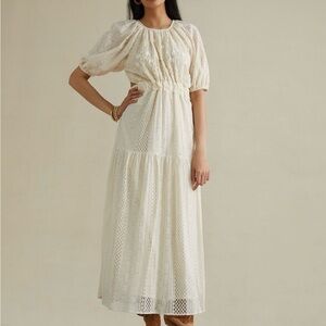 NWT Anthropologie Chic Cream Lace Maxi Dress